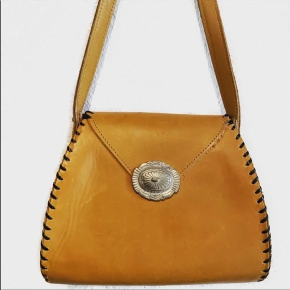 Vintage Leather Turquoise Bag - Picture 3 of 4